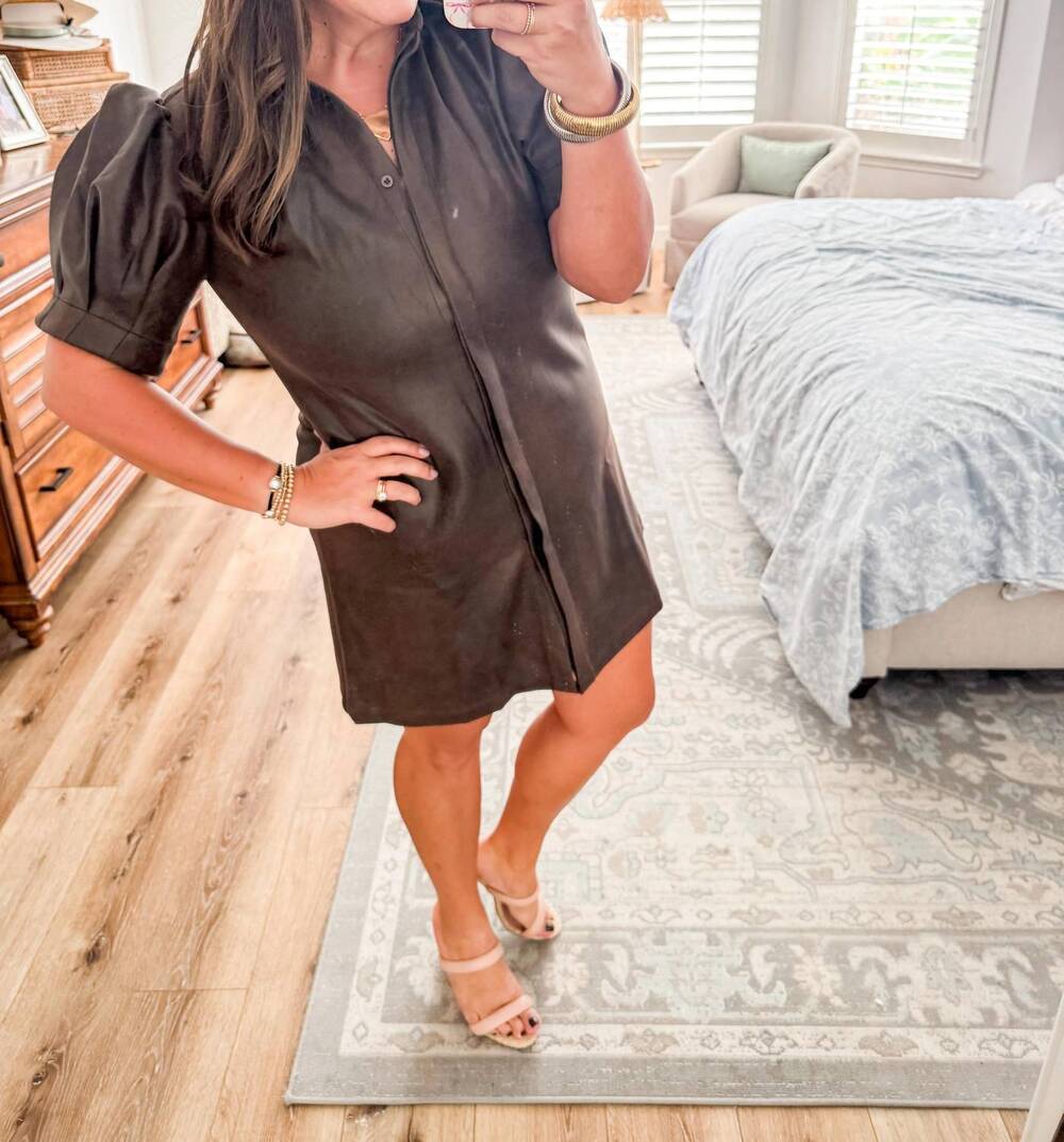 NEW SINCERELY OURS vivienne suede dress in chocolate